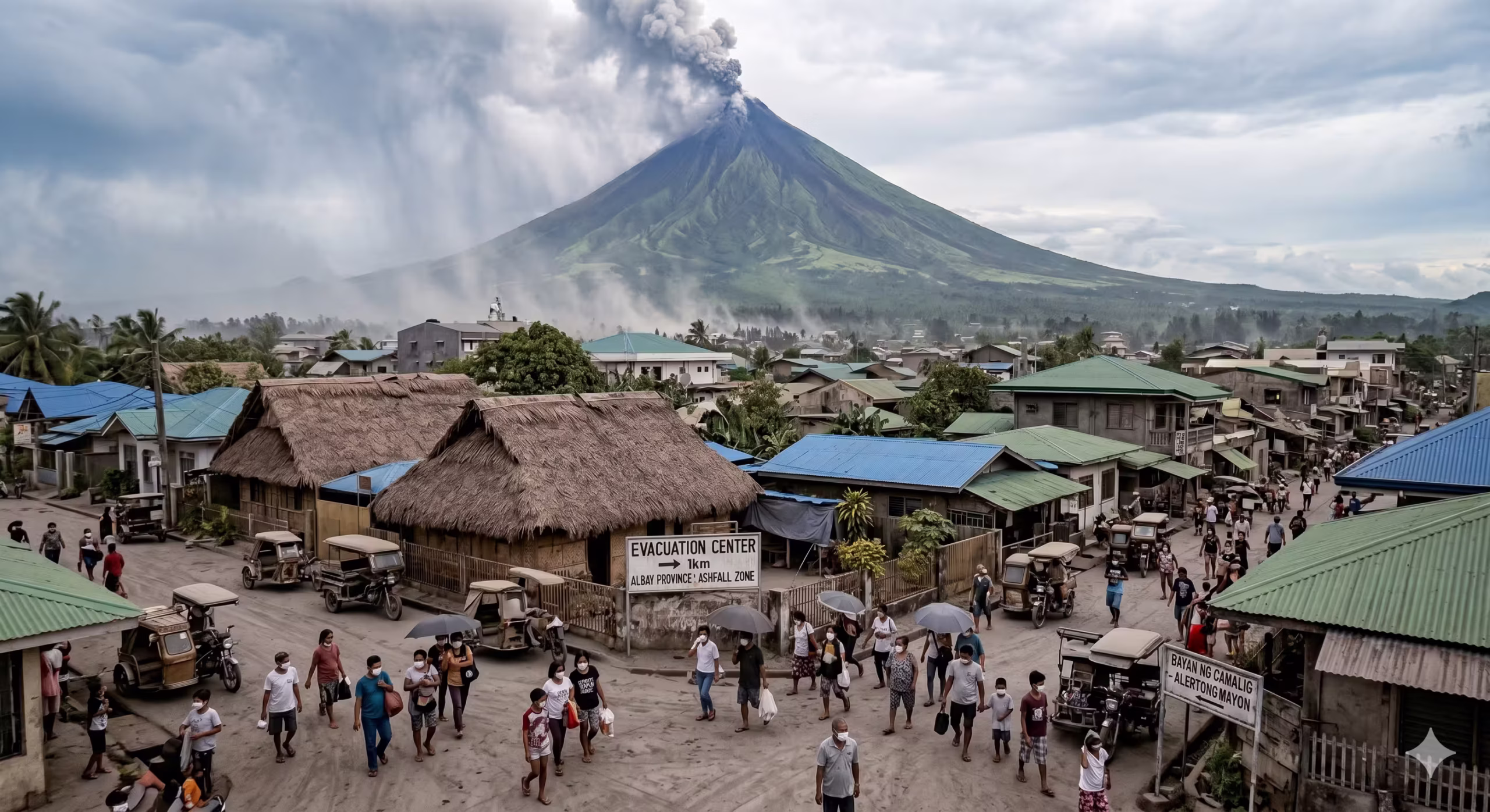 Mayon ashfall blankets several towns in Albay province